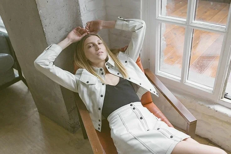 Leather suits, cotton jackets and linen shorts in a new capsule Luda Nikishina